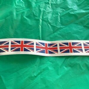 New Union Jack Flag Ribbon. Length 42”. Width 1”